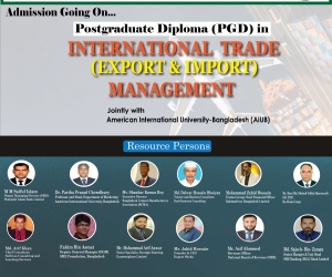 Admission in the online PGD in ‘International Trade (Export & Import) Management’, 20th Batch, jointly with AIUB.